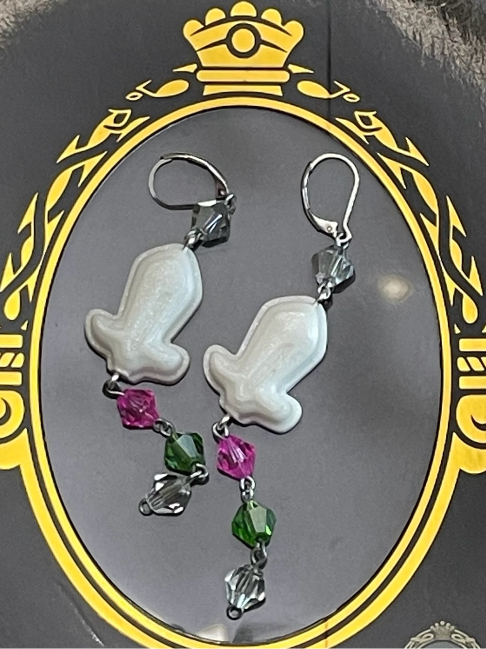 Twisted Wonderland Silver Vanrouge Inspired Groovy Candy Earrings (Gala Couture)